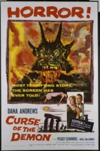 089 NIGHT OF THE DEMON 1sh '57 Jacques Tourneur, artwork of the wackiest monster from Hell!