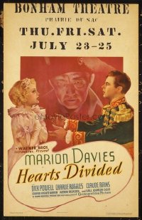 3120 HEARTS DIVIDED window card '36 Marion Davies, Dick Powell