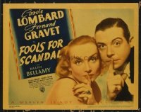 1181 FOOLS FOR SCANDAL title lobby card '38 Carole Lombard, Gravet