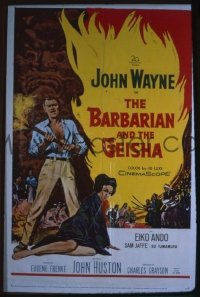 JW 282 BARBARIAN & THE GEISHA one-sheet movie poster '58 John Wayne, Huston