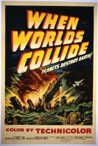 004 WHEN WORLDS COLLIDE signed by George Pal 1sheet