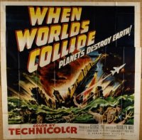 VHP7 375 WHEN WORLDS COLLIDE six-sheet movie poster '51 George Pal classic!