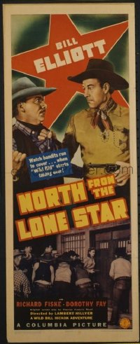 t167 NORTH FROM THE LONE STAR insert movie poster '41 Bill Elliott