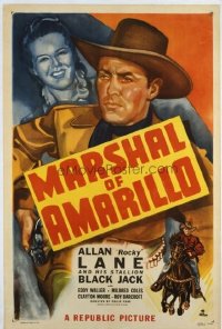 t281 MARSHAL OF AMARILLO linen one-sheet movie poster '48 Allan Rocky Lane