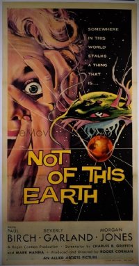 #043 NOT OF THIS EARTH 3sheet57 Roger Corman