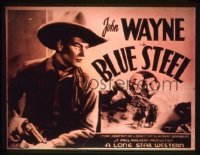 JW 067 BLUE STEEL glass lantern coming attraction slide '34 John Wayne
