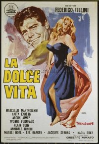 #350 LA DOLCE VITA Spanish movie poster '62 Federico Fellini classic!!