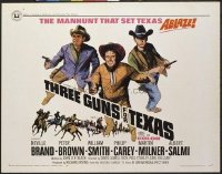 t350 THREE GUNS FOR TEXAS half-sheet movie poster '68 Neville Brand