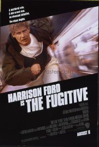 4629 FUGITIVE DS advance one-sheet movie poster '93 Harrison Ford