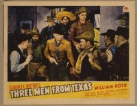 t331 THREE MEN FROM TEXAS movie lobby card '40 Boyd, Hopalong Cassidy