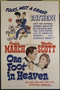 1574 ONE FOOT IN HEAVEN one-sheet movie poster '41 Fredric March, Scott